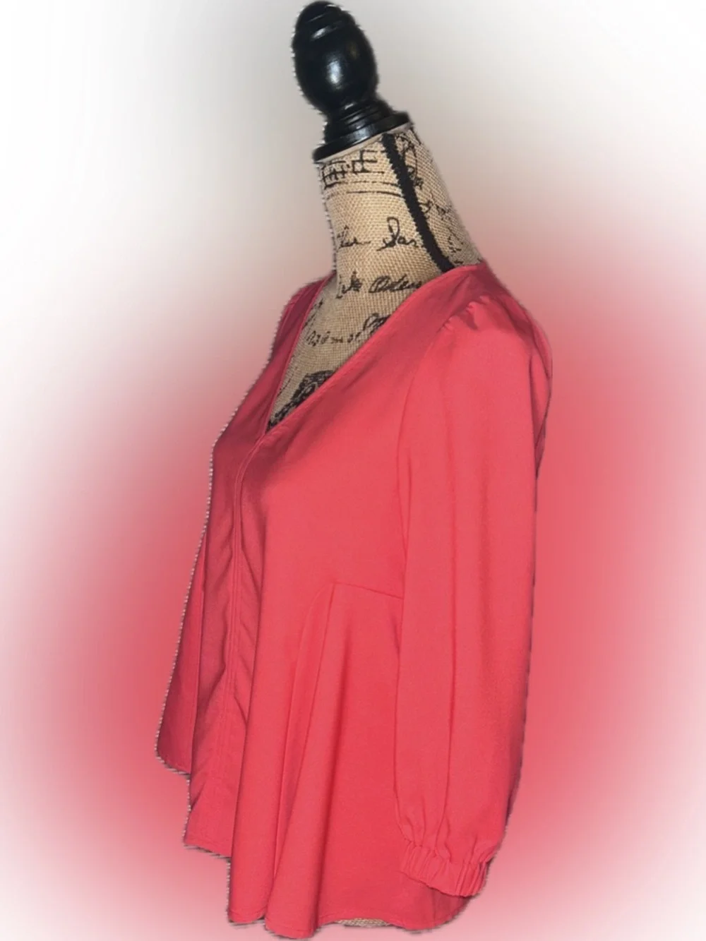 Tuckernuck Hollis Poppy Hot Coral-Red V-Neck Sleek Polished Career Blouse XS